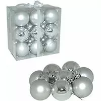 Kliknite za detalje - Novogodišnji ukrasi Srebrne kugle za jelku 6cm 18kom Kliknite za detalje - Novogodišnji ukrasi Srebrne kugle za jelku 6cm 18kom