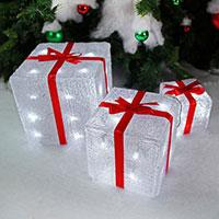 Kliknite za detalje - Dekorativne LED Svetleće Poklon Kutije - 3 Komada
