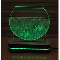 Kliknite za detalje - Black Cut 3D Noćna LED lampa Green Aquarium A002GREEN
