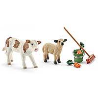 Kliknite za detalje - Schleich Figurice Domaće životinje - Bebe životinja -Tele i jagnje 41422