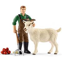 Kliknite za detalje - Schleich Figurice Domaće životinje - Farmer i koza 42375