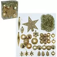 Kliknite za detalje - Komplet ukrasa za jelku 36 komada zlatne boje Kliknite za detalje - Komplet ukrasa za jelku 36 komada zlatne boje