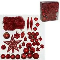 Kliknite za detalje - Komplet ukrasa za jelku 36 komada crvene boje Kliknite za detalje - Komplet ukrasa za jelku 36 komada crvene boje