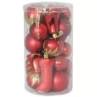 Kliknite za detalje - Novogodišnji ukrasi Set 24 komada Crveni Kliknite za detalje - Novogodišnji ukrasi Set 24 komada Crveni