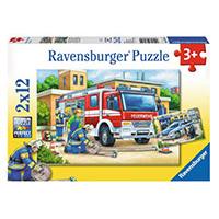 Kliknite za detalje - Ravensburger puzzle  Dečije puzle - 2x12 - Police and Firefighters  2x12 delova  RA07574