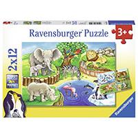 Kliknite za detalje - Ravensburger puzzle  Dečije puzle - 2x12 - Životinje - Animals in the Zoo  2x12 delova  RA07602