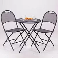Kliknite za detalje - Sklopiva Baštenska Garnitura Od Metala 2 Stolice i Sto Kliknite za detalje - Sklopiva Baštenska Garnitura Od Metala 2 Stolice i Sto