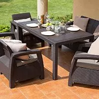 Kliknite za detalje - Curver Corfu Fiesta 2 Dvoseda. 2 Fotelje i Sto Kliknite za detalje - Curver Corfu Fiesta 2 Dvoseda. 2 Fotelje i Sto