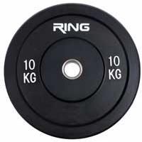 Kliknite za detalje - Olimpijski teg za šipku bumper crni 1x10kg Ring PL37-10