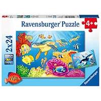 Kliknite za detalje - Ravensburger Puzzle 2x24 Podvodni svet 07815
