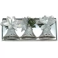 Kliknite za detalje - Ukrasi za jelku u obliku zvona srebrne boje 3 kom Kliknite za detalje - Ukrasi za jelku u obliku zvona srebrne boje 3 kom