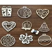 Kliknite za detalje - Novogodišnji drveni ukrasi 9 komada sR Kliknite za detalje - Novogodišnji drveni ukrasi 9 komada sR