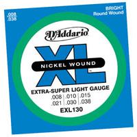 Kliknite za detalje - D Addario Set žica za električnu gitaru Extra Super Light 8-38 EXL 130