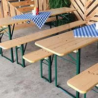 Kliknite za detalje - Pivska Garnitura Za Sedenje - 2 Klupe i Sto - Metal - Drvo 220x90cm Kliknite za detalje - Pivska Garnitura Za Sedenje - 2 Klupe i Sto - Metal - Drvo 220x90cm