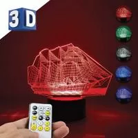 Kliknite za detalje - 3D LED RGB lampa sa promenljivom bojom svetlosti Brod Kliknite za detalje - 3D LED RGB lampa sa promenljivom bojom svetlosti Brod