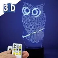 Kliknite za detalje - 3D LED RGB lampa sa promenljivom bojom svetlosti Sova Kliknite za detalje - 3D LED RGB lampa sa promenljivom bojom svetlosti Sova