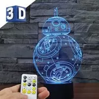 Kliknite za detalje - 3D LED RGB lampa sa promenljivom bojom svetlosti BB8 Kliknite za detalje - 3D LED RGB lampa sa promenljivom bojom svetlosti BB8