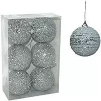 Kliknite za detalje - Ukrasi za jelku - kugle od stiropora 8 cm 6 komada - srebrne Kliknite za detalje - Ukrasi za jelku - kugle od stiropora 8 cm 6 komada - srebrne