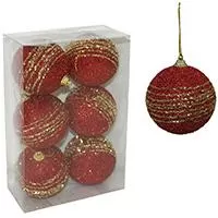 Kliknite za detalje - Ukrasi za jelku - kugle od stiropora 8 cm 6 komada - crvene Kliknite za detalje - Ukrasi za jelku - kugle od stiropora 8 cm 6 komada - crvene
