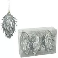 Kliknite za detalje - Ukrasi za jelku - šišarke 10 cm 3 komada - srebrne Kliknite za detalje - Ukrasi za jelku - šišarke 10 cm 3 komada - srebrne