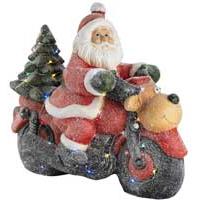 Kliknite za detalje - Svetleći ukras Deda Mraz na motorciklu