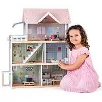 Kliknite za detalje - WOODY Drvena kućica za lutke Molly sa lutkicama i nameštajem 91332 Kliknite za detalje - WOODY Drvena kućica za lutke Molly sa lutkicama i nameštajem 91332