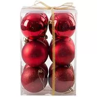 Kliknite za detalje - Ukrasi za jelku - kugle 5 cm 12 komada crvena boja Kliknite za detalje - Ukrasi za jelku - kugle 5 cm 12 komada crvena boja