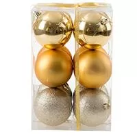 Kliknite za detalje - Ukrasi za jelku - kugle 5 cm 12 komada zlatna boja Kliknite za detalje - Ukrasi za jelku - kugle 5 cm 12 komada zlatna boja