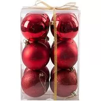 Kliknite za detalje - Ukrasi za jelku - kugle 8 cm 12 komada crvena boja Kliknite za detalje - Ukrasi za jelku - kugle 8 cm 12 komada crvena boja