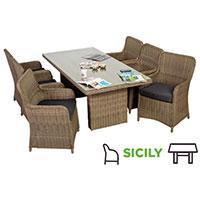 Kliknite za detalje - Ratan Garnitura Sicily - 6 Fotelja i Sto