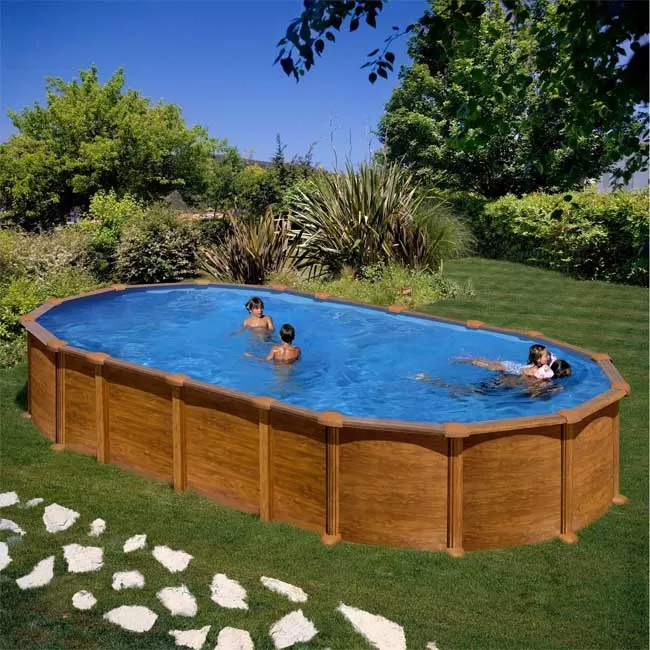 Ugradni - Ukopni Ovalni Bazen PontAqua Star de Luxe 9.15 x 4.7 x 1.32 m - Montažni, ugradni bazen dimenzija 9.15 x 4.7 x 1.32 m. Bazen se postavlja bez betonske podloge, na vodoroavnu, nabijenu površinu od peska, a moguće ga je i ukopati... - Slika