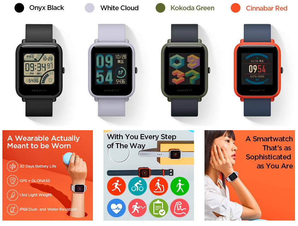 Huami amazfit bip kokoda green outlet smartwatch